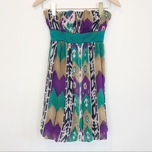 FOREVER21 Ikat Strapless Bubble Dress